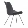 Coronado Contemporary Dining Chair in Grey Powder Coated Finish and Grey Faux Leather - Back Angle - Coronado Contemporary Dining Chair in Grey Powder Coated Finish and Grey Faux Leather - Back Angle