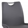 Coronado Contemporary Dining Chair in Grey Powder Coated Finish and Grey Faux Leather - Seat Close-Up