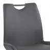 Coronado Contemporary Dining Chair in Grey Powder Coated Finish and Grey Faux Leather - Seat Close-Up - Coronado Contemporary Dining Chair in Grey Powder Coated Finish and Grey Faux Leather - Seat Close-Up