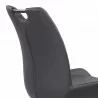 Coronado Contemporary Dining Chair in Grey Powder Coated Finish and Grey Faux Leather - Back Angle - Coronado Contemporary Dining Chair in Grey Powder Coated Finish and Grey Faux Leather - Back Angle