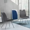Coronado Contemporary Dining Chair in Grey Powder Coated Finish and Grey Faux Leather - Lifestyle - Coronado Contemporary Dining Chair in Grey Powder Coated Finish and Grey Faux Leather - Lifestyle