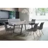 Coronado Contemporary Dining Chair in Grey Powder Coated Finish and Grey Faux Leather - Lifestyle 2 - Coronado Contemporary Dining Chair in Grey Powder Coated Finish and Grey Faux Leather - Lifestyle 2
