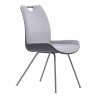 Coronado Contemporary Dining Chair in Grey Powder Coated Finish and Pewter - Angled