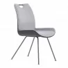 Coronado Contemporary Dining Chair in Grey Powder Coated Finish and Pewter - Angled - Coronado Contemporary Dining Chair in Grey Powder Coated Finish and Pewter - Angled