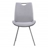 Coronado Contemporary Dining Chair in Grey Powder Coated Finish and Pewter - Front