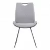 Coronado Contemporary Dining Chair in Grey Powder Coated Finish and Pewter - Front - Coronado Contemporary Dining Chair in Grey Powder Coated Finish and Pewter - Front
