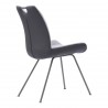 Coronado Contemporary Dining Chair in Grey Powder Coated Finish and Pewter - Back Angle
