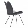 Coronado Contemporary Dining Chair in Grey Powder Coated Finish and Pewter - Back Angle - Coronado Contemporary Dining Chair in Grey Powder Coated Finish and Pewter - Back Angle