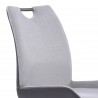 Coronado Contemporary Dining Chair in Grey Powder Coated Finish and Pewter - Seat Close-Up