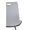 Coronado Contemporary Dining Chair in Grey Powder Coated Finish and Pewter - Seat Side Close-Up - Coronado Contemporary Dining Chair in Grey Powder Coated Finish and Pewter - Seat Side Close-Up