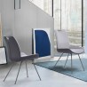 Coronado Contemporary Dining Chair in Grey Powder Coated Finish and Pewter - Lifestyle 1
