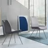 Coronado Contemporary Dining Chair in Grey Powder Coated Finish and Pewter - Lifestyle 1 - Coronado Contemporary Dining Chair in Grey Powder Coated Finish and Pewter - Lifestyle 1
