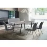 Coronado Contemporary Dining Chair in Grey Powder Coated Finish and Pewter - Lifestyle 2 - Coronado Contemporary Dining Chair in Grey Powder Coated Finish and Pewter - Lifestyle 2