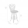 Armen Living Celeste Counter Height Metal Swivel Barstool In Bandero Espresso Fabric And Auburn Bay Finish 003