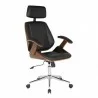 Armen Living Century Office Chair With Multifunctional Mechanism In Chrome finish With Black Faux Leather And Walnut Veneer Back 01 - Armen Living Century Office Chair With Multifunctional Mechanism In Chrome finish With Black Faux Leather And Walnut Veneer Back 01