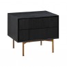 Armen Living Carnaby 2 Drawer Nightstand in Black Brushed Oak and Bronze 02