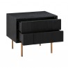 Armen Living Carnaby 2 Drawer Nightstand in Black Brushed Oak and Bronze 05