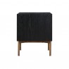 Armen Living Carnaby 2 Drawer Nightstand in Black Brushed Oak and Bronze 04