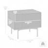 Armen Living Carnaby 2 Drawer Nightstand in Black Brushed Oak and Bronze 010