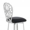 Cherie Contemporary Bar Height Barstool in Brushed Stainless Steel Finish and Black Faux Leather 005