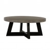 Armen Living Chester Modern Concrete and Acacia Round Coffee Table Front
