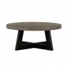 Chester Modern Concrete and Acacia Round Coffee Table - Side