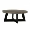 Chester Modern Concrete and Acacia Round Coffee Table - Chester Modern Concrete and Acacia Round Coffee Table