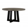 Chester Modern Concrete and Acacia Round Dining Table - Angled
