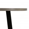 Chester Modern Concrete and Acacia Round Dining Table - Table Side Close-Up