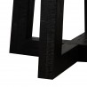 Chester Modern Concrete and Acacia Round Dining Table - Leg Edge Close-Up