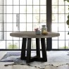 Chester Modern Concrete and Acacia Round Dining Table - Lifestyle