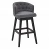 Armen Living Celine Counter Height Wood Swivel Tufted Barstool In Espresso Finish 004 - Armen Living Celine Counter Height Wood Swivel Tufted Barstool In Espresso Finish 004