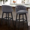 Armen Living Celine Counter Height Wood Swivel Tufted Barstool In Espresso Finish