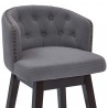 Armen Living Celine Counter Height Wood Swivel Tufted Barstool In Espresso Finish 006