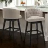 Armen Living Celine Counter Height Wood Swivel Tufted Barstool In Espresso Finish - Armen Living Celine Counter Height Wood Swivel Tufted Barstool In Espresso Finish