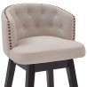 Armen Living Celine Counter Height Wood Swivel Tufted Barstool In Espresso Finish 006