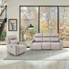 Armen Living Claude Dual Power Headrest and Lumbar Support Recliner Chair in Light Grey Genuine Leather- Set View