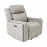 Armen Living Claude Dual Power Headrest and Lumbar Support Recliner Chair in Light Grey Genuine Leather-Side - Armen Living Claude Dual Power Headrest and Lumbar Support Recliner Chair in Light Grey Genuine Leather-Side
