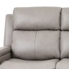 Armen Living Claude Dual Power Headrest and Lumbar Support Reclining Sofa in Light Grey Genuine Leather- Clouseup