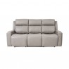 Armen Living Claude Dual Power Headrest and Lumbar Support Reclining Sofa in Light Grey Genuine Leather- Front
