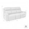 Armen Living Claude Dual Power Headrest and Lumbar Support Reclining Sofa in Light Grey Genuine Leather- Front