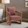 Armen Living Corelli Blush Fabric Upholstered Accent Chair With Brushed Gold Legs