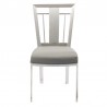 Armen Living Cleo Contemporary Dining Chair In Gray and Stainless Steel - Set of 2 02