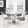 Armen Living Cleo Contemporary Dining Chair In Gray and Stainless Steel - Set of 2