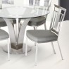 Armen Living Cleo Contemporary Dining Chair In Gray and Stainless Steel - Set of 2 01