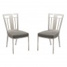Cleo Contemporary Dining Chair In Gray and Stainless Steel - Set of 2