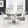 Armen Living Cleo Contemporary Dining Table In Stainless Steel With Clear Glass 01