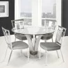 Armen Living Cleo Contemporary Dining Table In Stainless Steel With Clear Glass 01 - Armen Living Cleo Contemporary Dining Table In Stainless Steel With Clear Glass 01