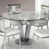 Armen Living Cleo Contemporary Dining Table In Stainless Steel With Clear Glass - Armen Living Cleo Contemporary Dining Table In Stainless Steel With Clear Glass