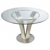 Armen Living Cleo Contemporary Dining Table In Stainless Steel With Clear Glass 03